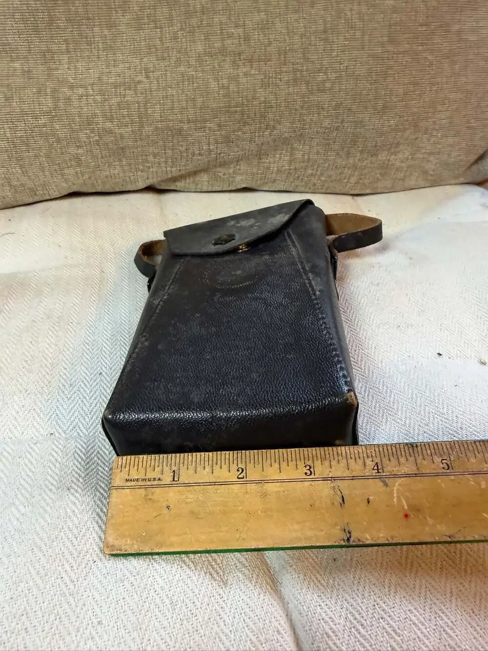 Vintage Brown Leather Folding Bellows Camera Case - Small Pouch – , CA
